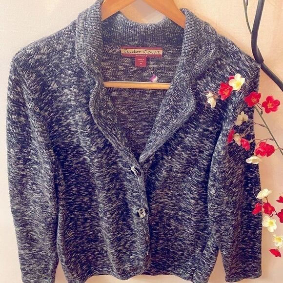 Tudor court Marled Sweater Jacket size M - Picture 1 of 10